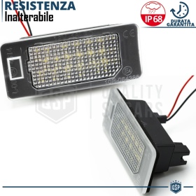 2 Luci Targa LED per AUDI Q7 4M | Placchette Complete CANbus 18 LED 6500K Bianco Ghiaccio | Plug & Play