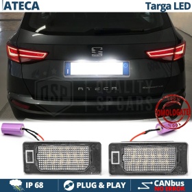 2 Luces de Matricula LED para Seat ATECA | 100% CANbus, 18 LED 6.500K Blanco Frío | Plug & Play