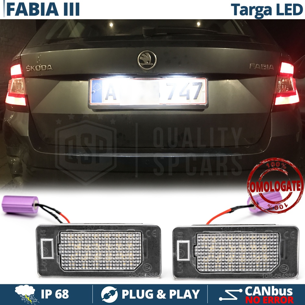 2 Luces de Matricula LED para Skoda FABIA 3 | 100% CANbus, 18 LED 6.500K Blanco Frío | Plug & Play 2 Luces de Matricula LED para Skoda FABIA 3 | 100% CANbus, 18 LED 6.500K Blanco Frío | Plug & Play