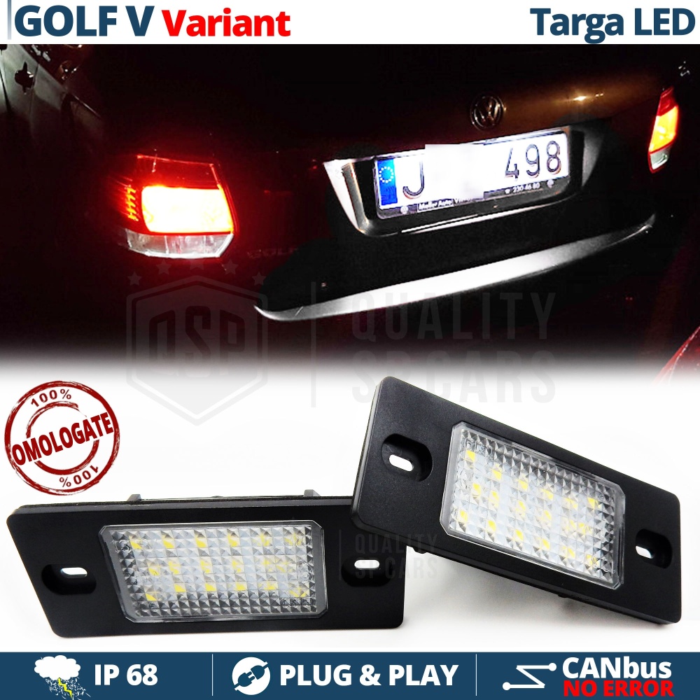 2 Luces de Matricula LED para VW GOLF 5 Variant | 100% CANbus, 18 LED 6500K Blanco Frío | Plug & Play 2 Luces de Matricula LED para VW GOLF 5 Variant | 100% CANbus, 18 LED 6500K Blanco Frío | Plug & Play