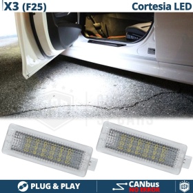 2 Luces de Cortesia LED para BMW X3 F25 10-14 | Plafones Debajo Puerta Luz BLANCA CANbus 2 Luces de Cortesia LED para BMW X3 F25 10-14 | Plafones Debajo Puerta Luz BLANCA CANbus