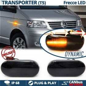 X2 Intermitentes LED Secuenciales para VW TRANSPORTER T5 | Homologados, CANBUS No Error, Lente NEGRA