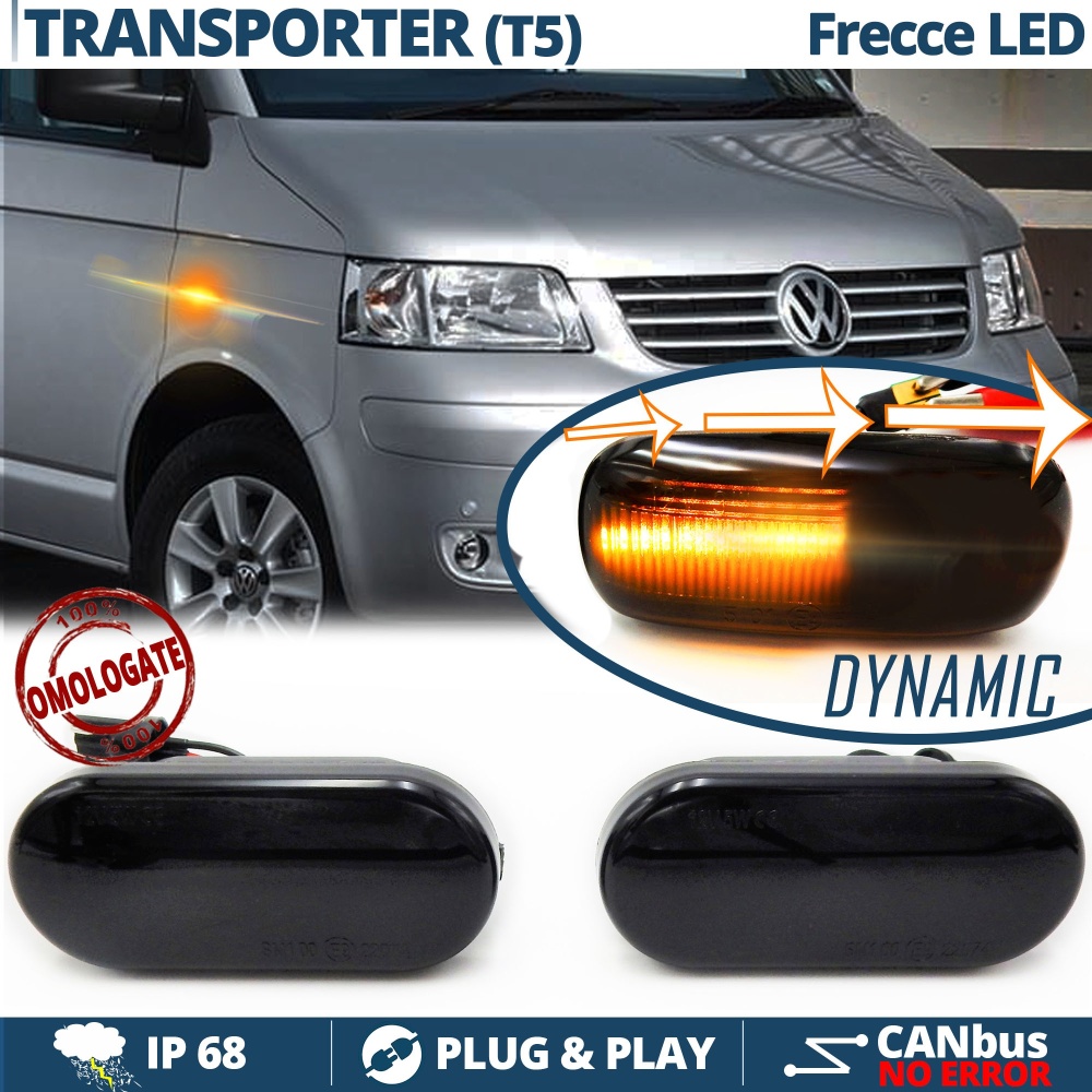 X2 Intermitentes LED Secuenciales para VW TRANSPORTER T5 | Homologados, CANBUS No Error, Lente NEGRA X2 Intermitentes LED Secuenciales para VW TRANSPORTER T5 | Homologados, CANBUS No Error, Lente NEGRA