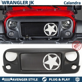 Parrilla Rejilla delantera para JEEP WRANGLER JK | Avenger Estrella Design, en ABS + Rejilla en ACERO