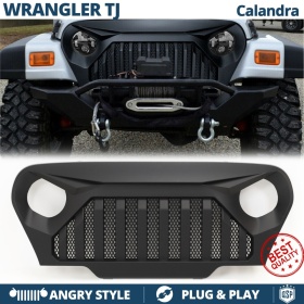 Parrilla Rejilla delantera para JEEP WRANGLER TJ | Negro, en ABS + Rejilla en ACERO