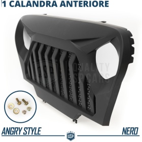 Parrilla Rejilla delantera para JEEP WRANGLER TJ | Negro, en ABS + Rejilla en ACERO