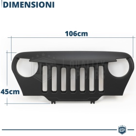 Parrilla Rejilla delantera para JEEP WRANGLER TJ | Negro Mate en ABS