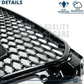 Parrilla REJILLA Delantera para AUDI A1 8X (10-14) | Nido de Abeja, Negro Brillante