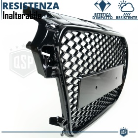 Parrilla REJILLA Delantera para AUDI A1 8X (10-14) | Nido de Abeja, Negro Brillante