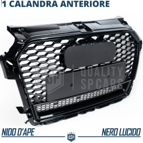 Parrilla REJILLA Delantera para AUDI A1 8X Facelift (desde 2015) | Nido de Abeja, Negro Brillante