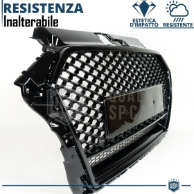Parrilla REJILLA Delantera para AUDI A3 8V Facelift (desde 2016) | Nido de Abeja, Negro Brillante