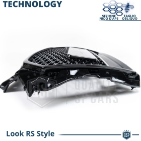 Parrilla REJILLA Delantera para AUDI A3 8V Facelift (desde 2016) | Nido de Abeja, Negro Brillante