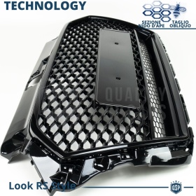 Parrilla REJILLA Delantera para AUDI A3 8V Facelift (desde 2016) | Nido de Abeja, Negro Brillante