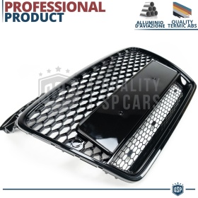 Parrilla REJILLA Delantera para AUDI A4 B7 (04-07) | Nido de Abeja, Negro Brillante