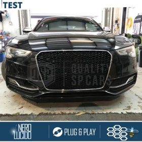 Parrilla REJILLA Delantera para AUDI A5 8T3 Facelift (11-16) | Nido de Abeja, Negro Brillante