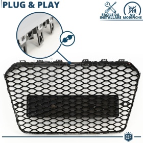 Parrilla REJILLA Delantera para AUDI A5 8T3 Facelift (11-16) | Nido de Abeja, Negro Brillante