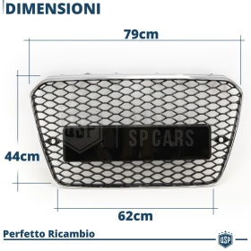 Parrilla REJILLA Delantera para AUDI A5 8T3 Facelift (11-16) | Nido de Abeja, Negro Brillante