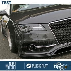 Parrilla REJILLA Delantera para AUDI A7 C7 (10-14) | Nido de Abeja, Negro Brillante