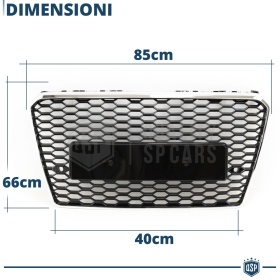 Parrilla REJILLA Delantera para AUDI A7 C7 (10-14) | Nido de Abeja, Negro Brillante