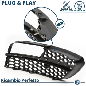 Rejilla Luz de Niebla para AUDI A3 (8V) RS3 Style | Parilla Nido de Abeja, Negro Brillante, Cuerda Cromada