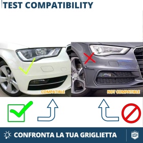 REJILLA DELANTERA + REJILLAS LUZ DE NIEBLA para AUDI A3 RS3 (8V) | Nido de Abeja