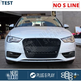 REJILLA DELANTERA + REJILLAS LUZ DE NIEBLA para AUDI A3 RS3 (8V) | Nido de Abeja