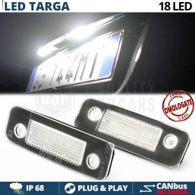 Luces de Matricula LED Canbus para Ford Fiesta 5 | 24 Led 6.500k Blanco Frío, Plug & Play