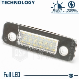 Luces de Matricula LED Canbus para Ford Fiesta 5 | 24 Led 6.500k Blanco Frío, Plug & Play