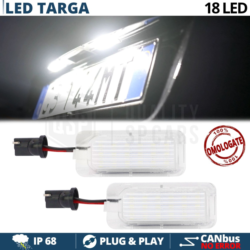 License Plate Full Led Canbus for Ford Fiesta 6 | 18 Leds 6.500k White Ice, Plug & Play