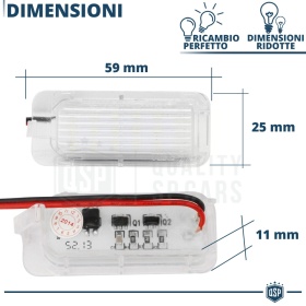 Luces de Matricula LED Canbus para Ford Mondeo MkIV | 6.500k Blanco Frío, Plug & Play