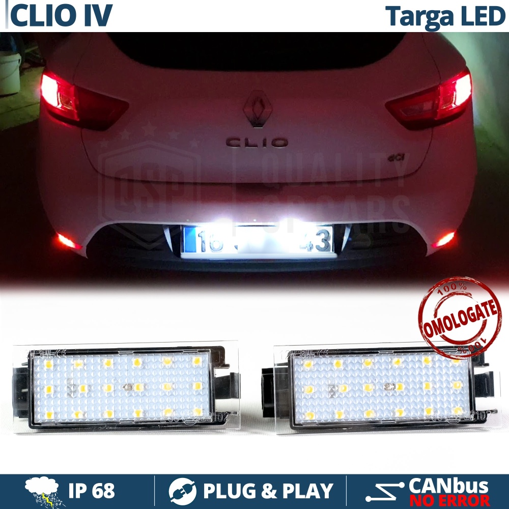 Luces de Matricula LED para Renault Clio 4 Blanco Frío 6500K | CANbus Plug & Play
