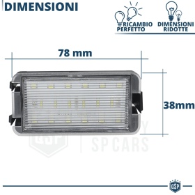 Luces de Matricula LED Canbus para Seat LEON 1M | 6500K Blanco Frío, Plug & Play
