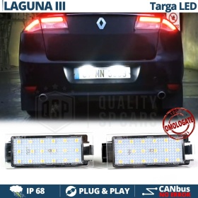 Luces de Matricula LED para Renault Laguna 3 6500K Blanco Frío | Canbus Plug & Play