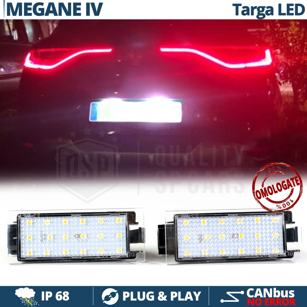 Luces de Matricula LED para Renault Megane 4 6500K Blanco Frío | Canbus Plug & Play