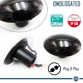 Intermitentes LED Secuenciales Coches Para LANCIA, Homologados, Lente Negra Oscura, CANBUS No Error