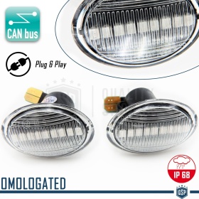 Intermitentes LED Secuenciales Coches Para LANCIA, Homologados, Lente Blanca, CANBUS No Error