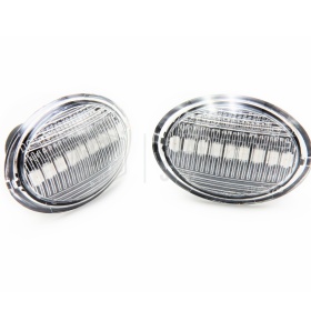 Intermitentes LED Secuenciales Coches Para LANCIA, Homologados, Lente Blanca, CANBUS No Error
