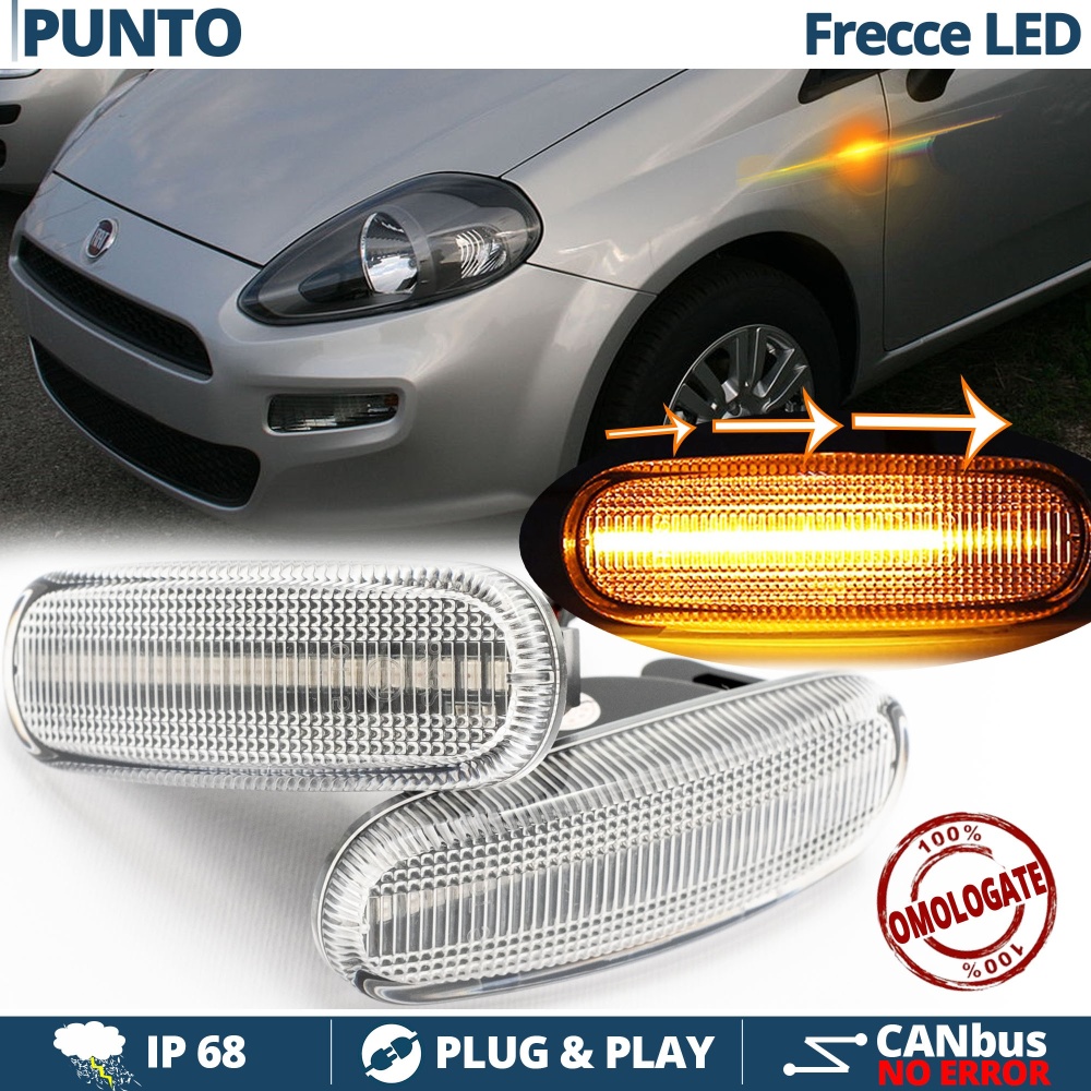 X2 Intermitentes LED para Fiat PUNTO 3 (199) Secuenciales Homologados, CANBUS No Error X2 Intermitentes LED para Fiat PUNTO 3 (199) Secuenciales Homologados, CANBUS No Error
