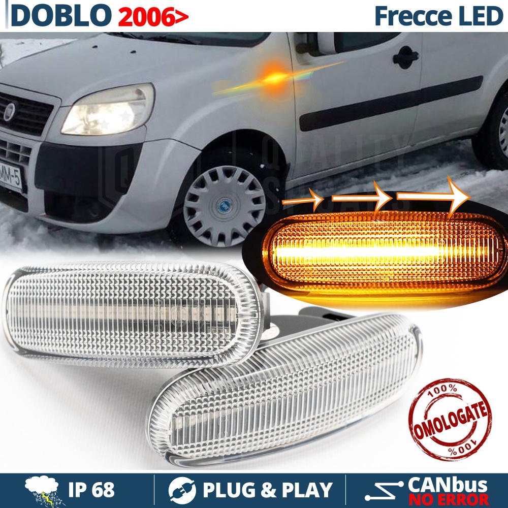 X2 Intermitentes LED para Fiat DOBLÒ 1 Facelift Secuenciales Homologados, CANBUS No Error X2 Intermitentes LED para Fiat DOBLÒ 1 Facelift Secuenciales Homologados, CANBUS No Error