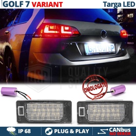 2 Luces de Matricula LED para VW Golf 7 VARIANT | 100% CANbus, 18 LED 6.500K Blanco Frío | Plug & Play