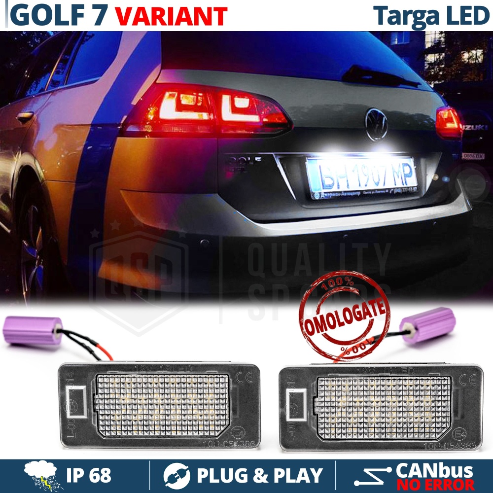 2 Luces de Matricula LED para VW Golf 7 VARIANT | 100% CANbus, 18 LED 6.500K Blanco Frío | Plug & Play 2 Luces de Matricula LED para VW Golf 7 VARIANT | 100% CANbus, 18 LED 6.500K Blanco Frío | Plug & Play