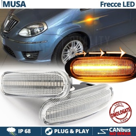 Frecce LED Dinamiche Laterali per Lancia Musa, SEQUENZIALI Omologate, CANbus No Errori