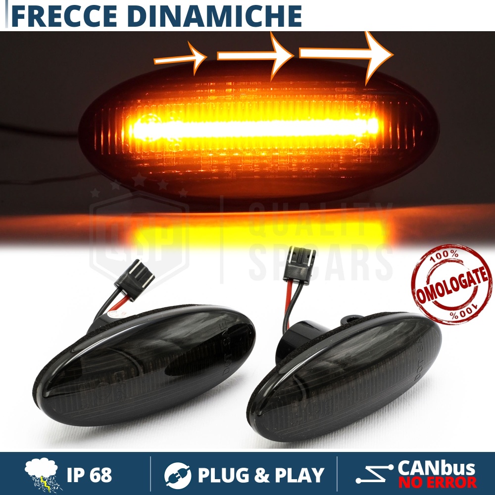 X2 Intermitentes LED Secuenciales para Nissan, Homologados, Lente Negra Oscura, CANBUS No Error X2 Intermitentes LED Secuenciales para Nissan, Homologados, Lente Negra Oscura, CANBUS No Error