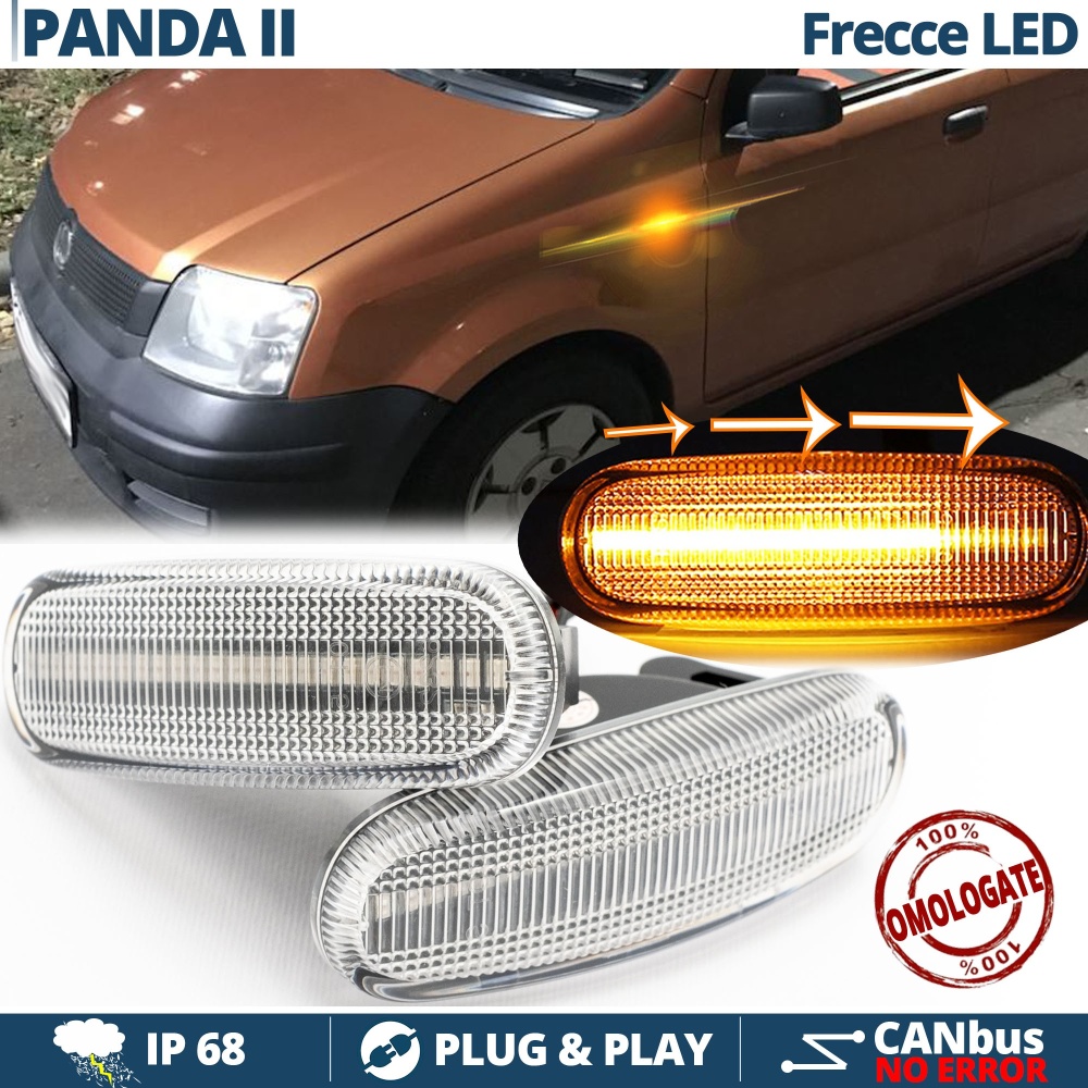 X2 Intermitentes LED para Fiat PANDA 2 (169) Secuenciales Homologados, CANBUS No Error X2 Intermitentes LED para Fiat PANDA 2 (169) Secuenciales Homologados, CANBUS No Error