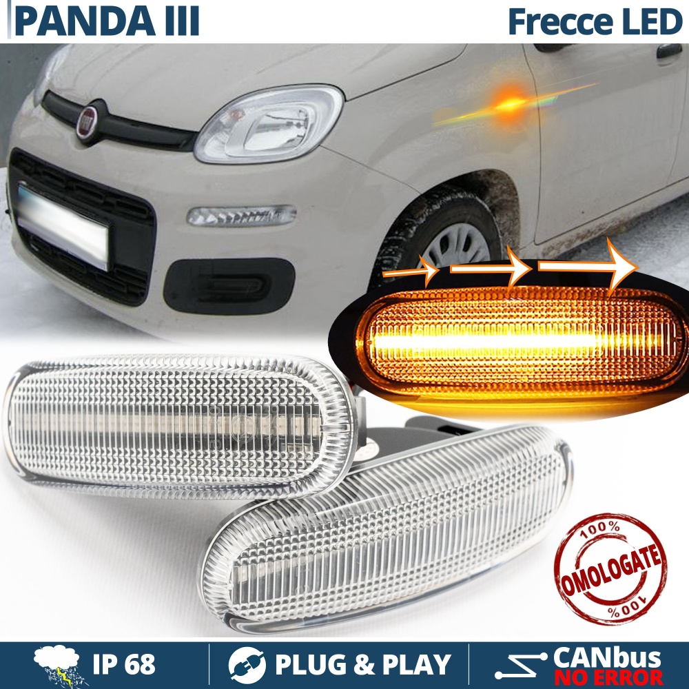 X2 Intermitentes LED para Fiat PANDA 3 (319) Secuenciales Homologados, CANBUS No Error X2 Intermitentes LED para Fiat PANDA 3 (319) Secuenciales Homologados, CANBUS No Error