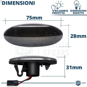 X2 Intermitentes LED para Smart Forfour 453 Secuenciales Homologados, Lente Negra, CANBUS No Error