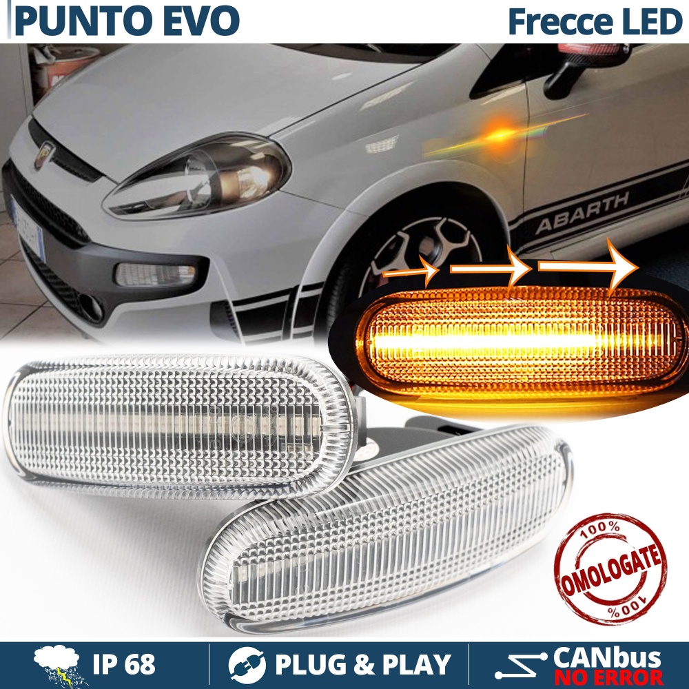 X2 Intermitentes LED para Fiat PUNTO EVO 199 Secuenciales Homologados, CANBUS No Error X2 Intermitentes LED para Fiat PUNTO EVO 199 Secuenciales Homologados, CANBUS No Error