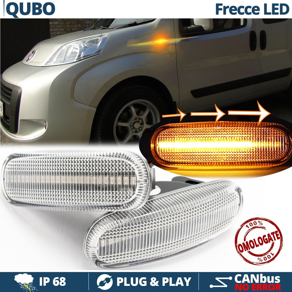 X2 Intermitentes LED para Fiat QUBO Secuenciales Homologados, CANBUS No Error X2 Intermitentes LED para Fiat QUBO Secuenciales Homologados, CANBUS No Error
