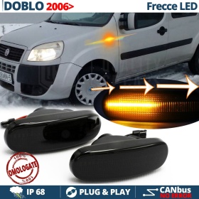 X2 Intermitentes LED para Fiat DOBLÒ 1 Facelift, Secuenciales Homologados, Lente Negra, CANBUS No Error