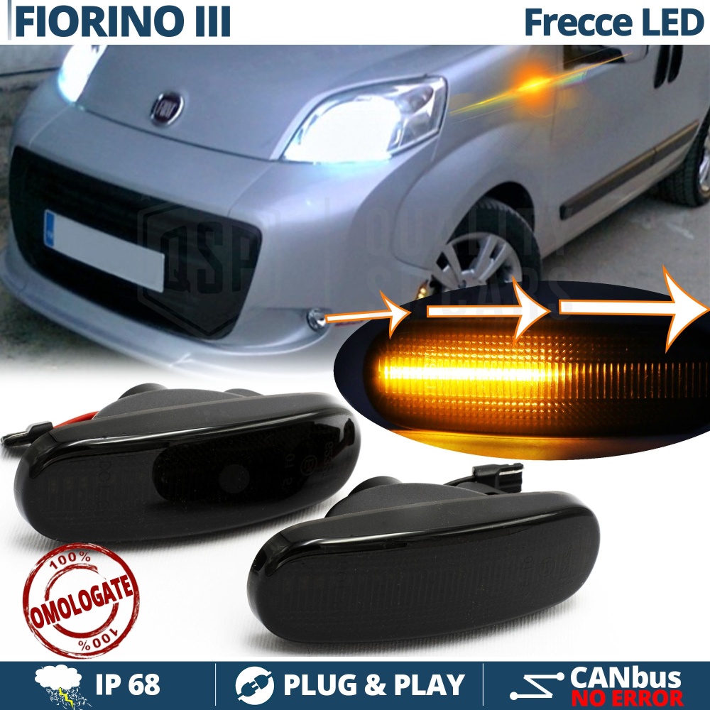 X2 Intermitentes LED para Fiat FIORINO 3 (225) Secuenciales Homologados, Lente Negra, CANBUS No Error X2 Intermitentes LED para Fiat FIORINO 3 (225) Secuenciales Homologados, Lente Negra, CANBUS No Error